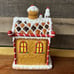 Gingerbread House Christmas Ceramic Cookie Jar with Lid Cherry Candy Cane Tree