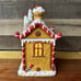 Gingerbread House Christmas Ceramic Cookie Jar with Lid Cherry Candy Cane Tree
