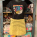 VINTAGE HIPPIE HANDMADE CROCHET MINISKIRT & VEST SET 60's 70's FESTIVAL BOHO