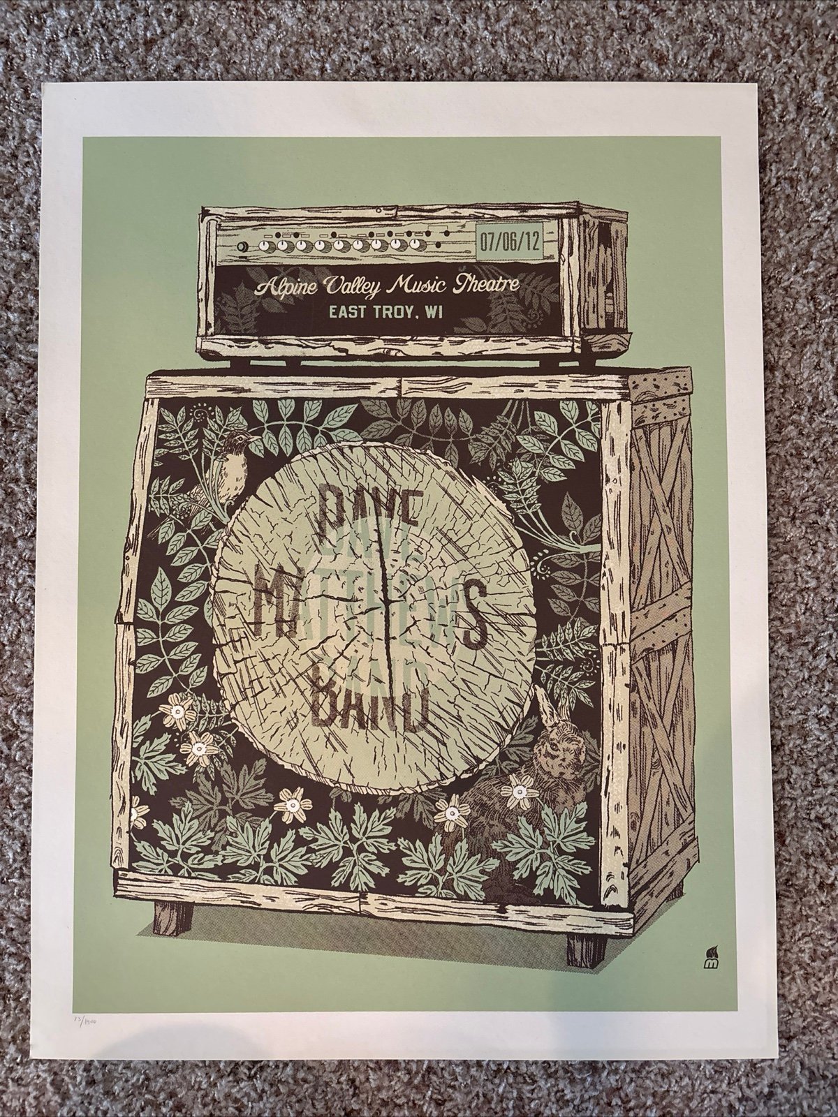 Dave Matthew’s band poster numbered
