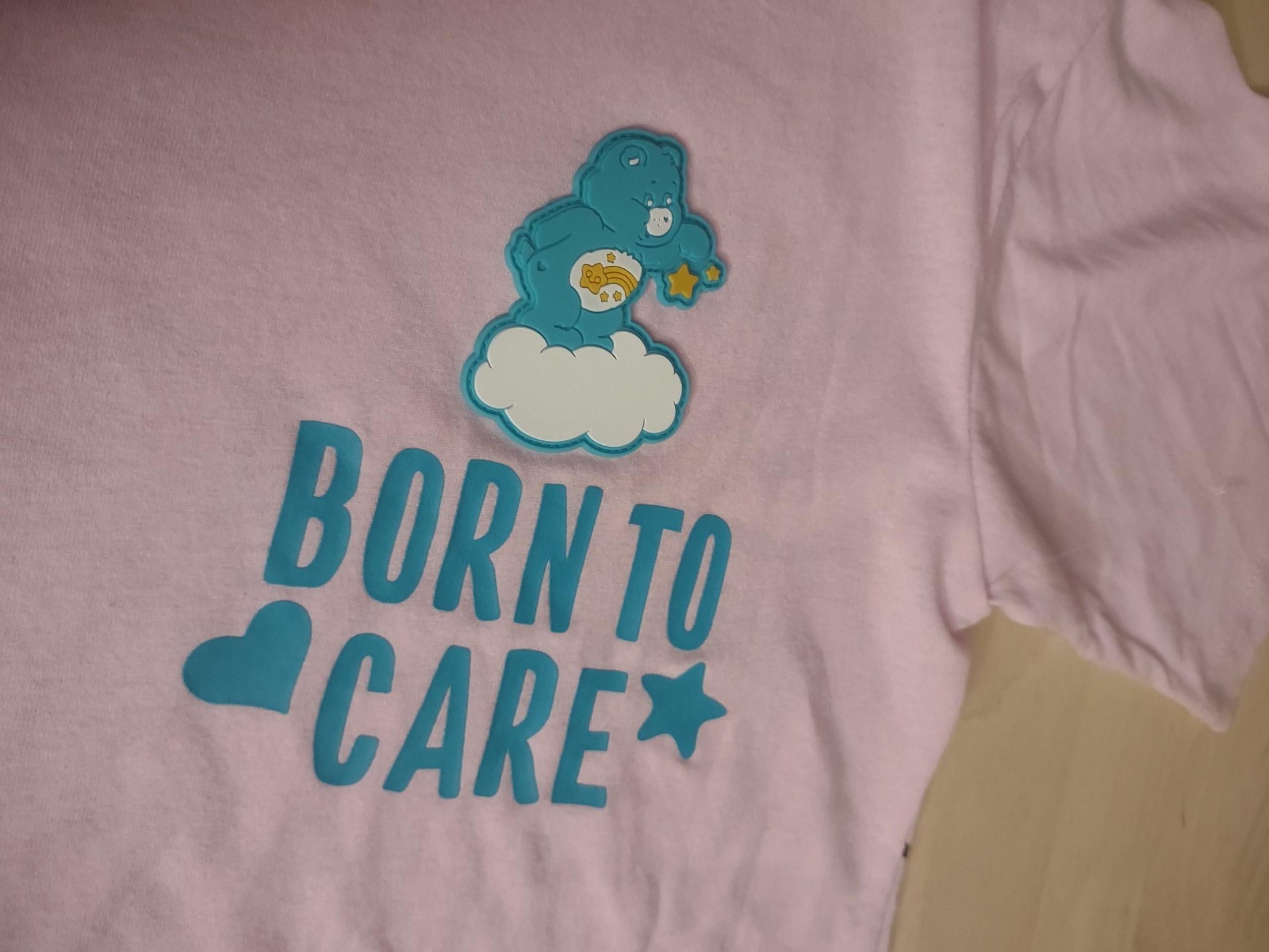 Care Bear Blue Rubber Charm Art Pink Soft Women's T Shirt Kawaii Decora Harajuku