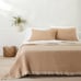 Brand New! Casaluna Queen Reversible Chambray Coverlet Natural/Warm Brown