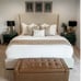 Brand New! Casaluna Queen Reversible Chambray Coverlet Natural/Warm Brown