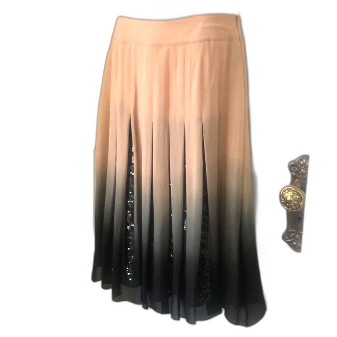 Max Mara Couture silk ombre sequin skirt in Blush color!