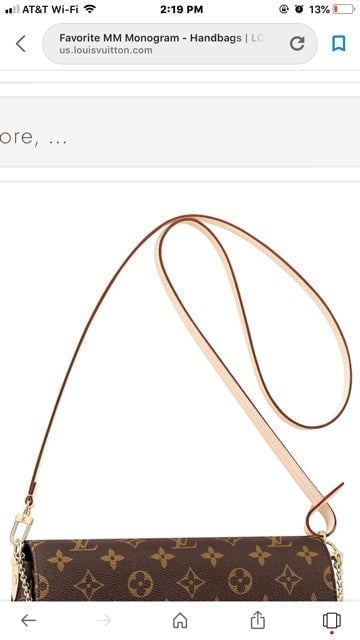 Louis Vuitton favorite mm cross body leather Strap/ new 100%Authentic