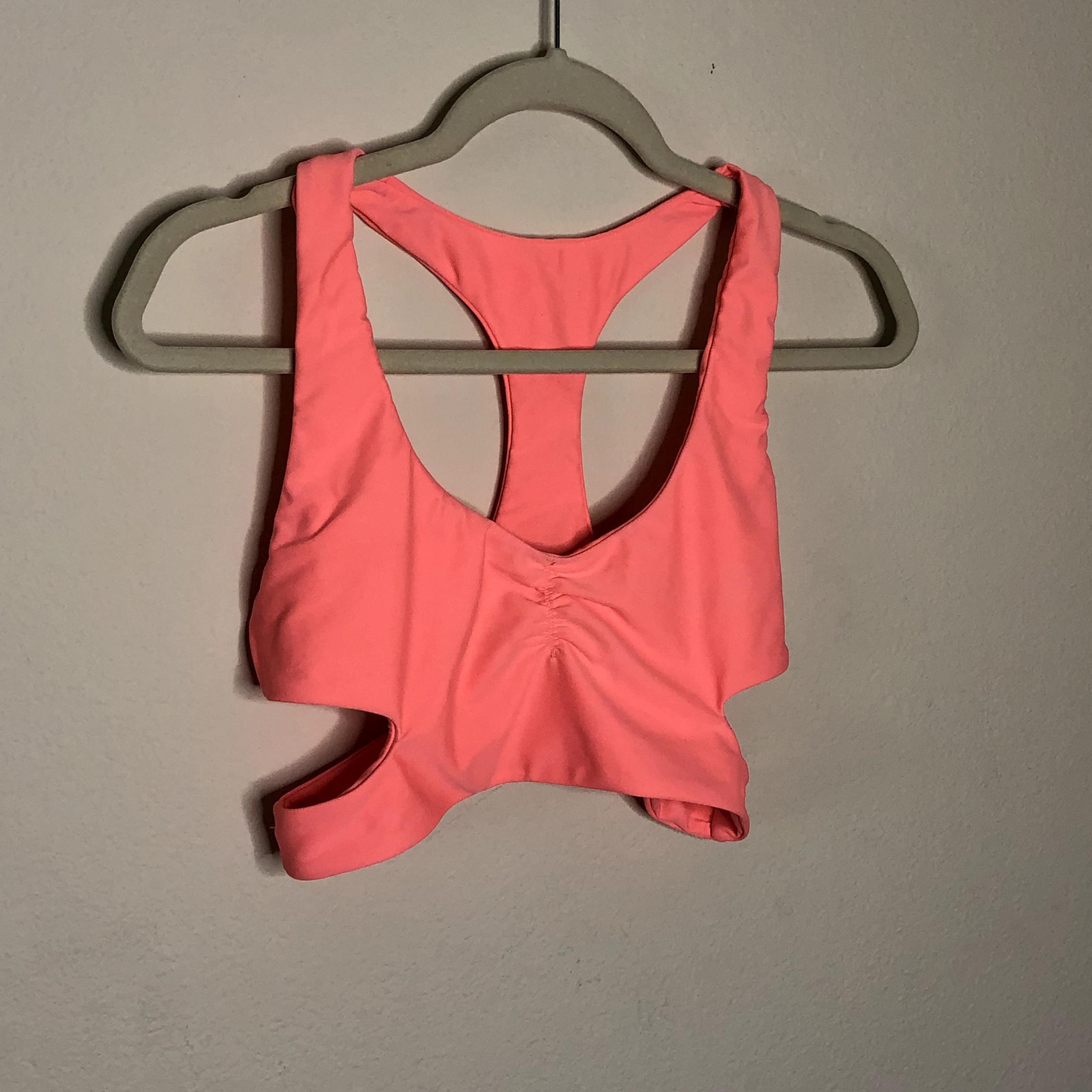 Tori Praver Swimwear Seafoam Cutout Racerback Bikini Top Medium