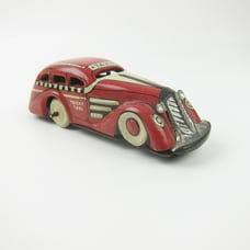 Vintage MARX Wind Up Tin Litho Toy Tricky Taxi Cab Car Red 1930s