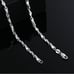 Platinum 999 Fine Silver 3.5mm Solid Handmade Collarbone Chain Necklace-20\