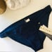 NEW VITAMIN A Navy Blue Textured Geometric Cutout Strappy Bikini Bottom 10 L