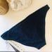 NEW VITAMIN A Navy Blue Textured Geometric Cutout Strappy Bikini Bottom 10 L