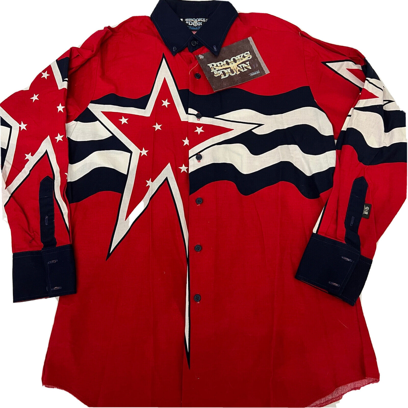 Vtg Brooks Dunn Panhandle Slim 16 34 Red White Blue USA