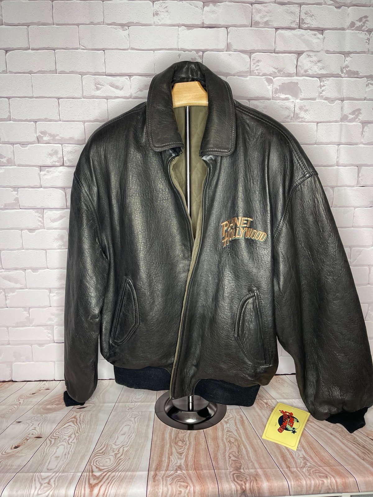 NWT Planet Hollywood California Leather Bomber Jacket Vintage & Mint Condition
