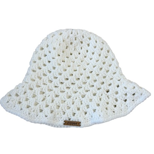 Granny Stitch Crochet White Adult Size Bucket Hat, Brand New Handmade