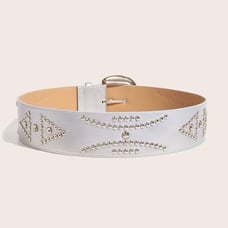 Women's Silver and White Belt