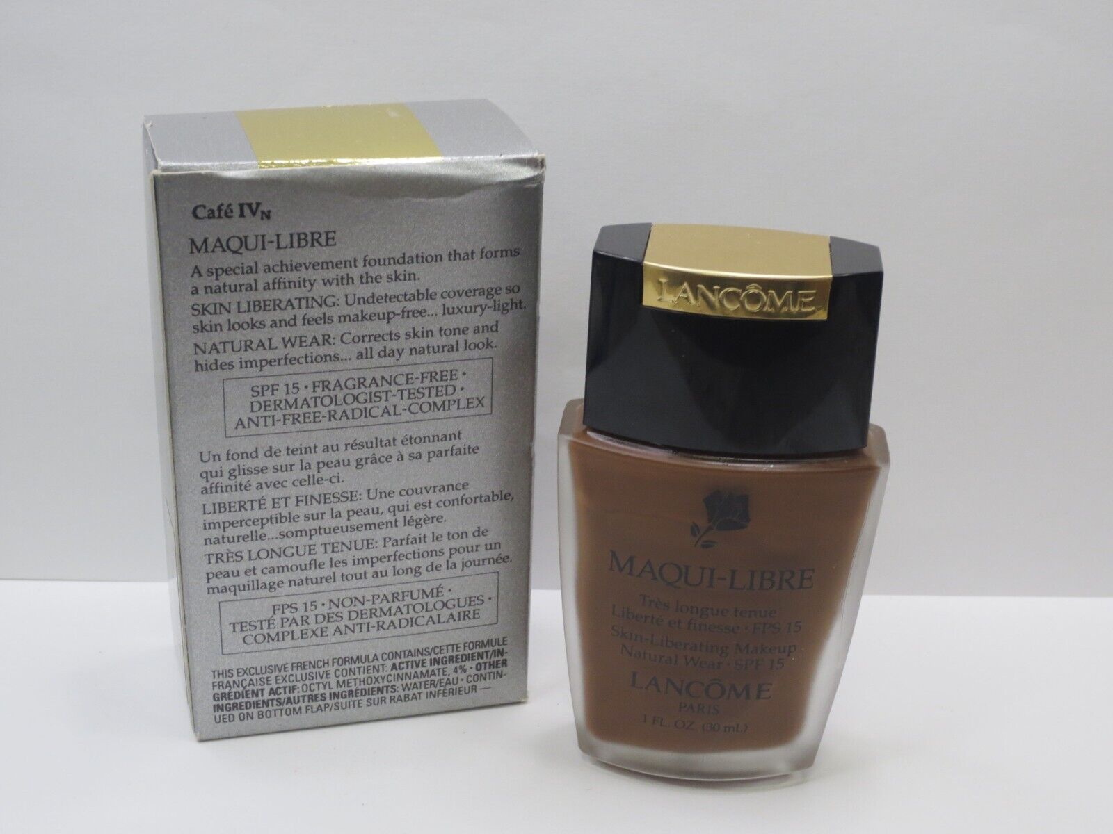LANCOME MAQUI-LIBRE SKIN-LIBERATIN G MAKEUP CAFE IVN 1 OZ BOXED DETAILS (LOT 2)