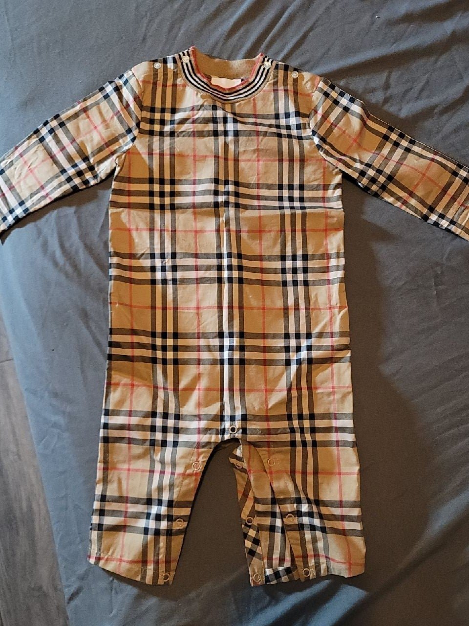 Vintage Burberry check stretch cotton Jumpsuit