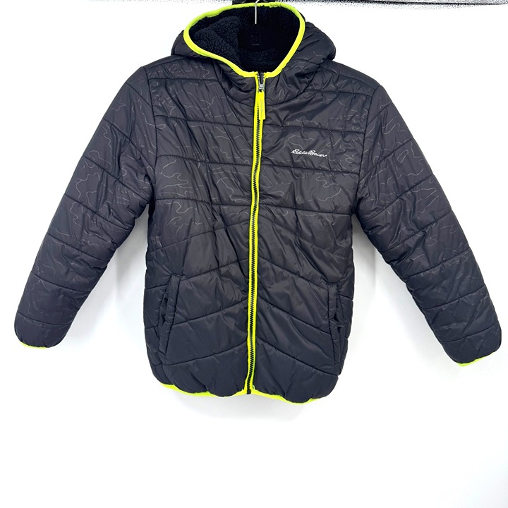 Eddie Bauer Deer Harbor Reversible Hooded Midweight Jacket boys size medium 10