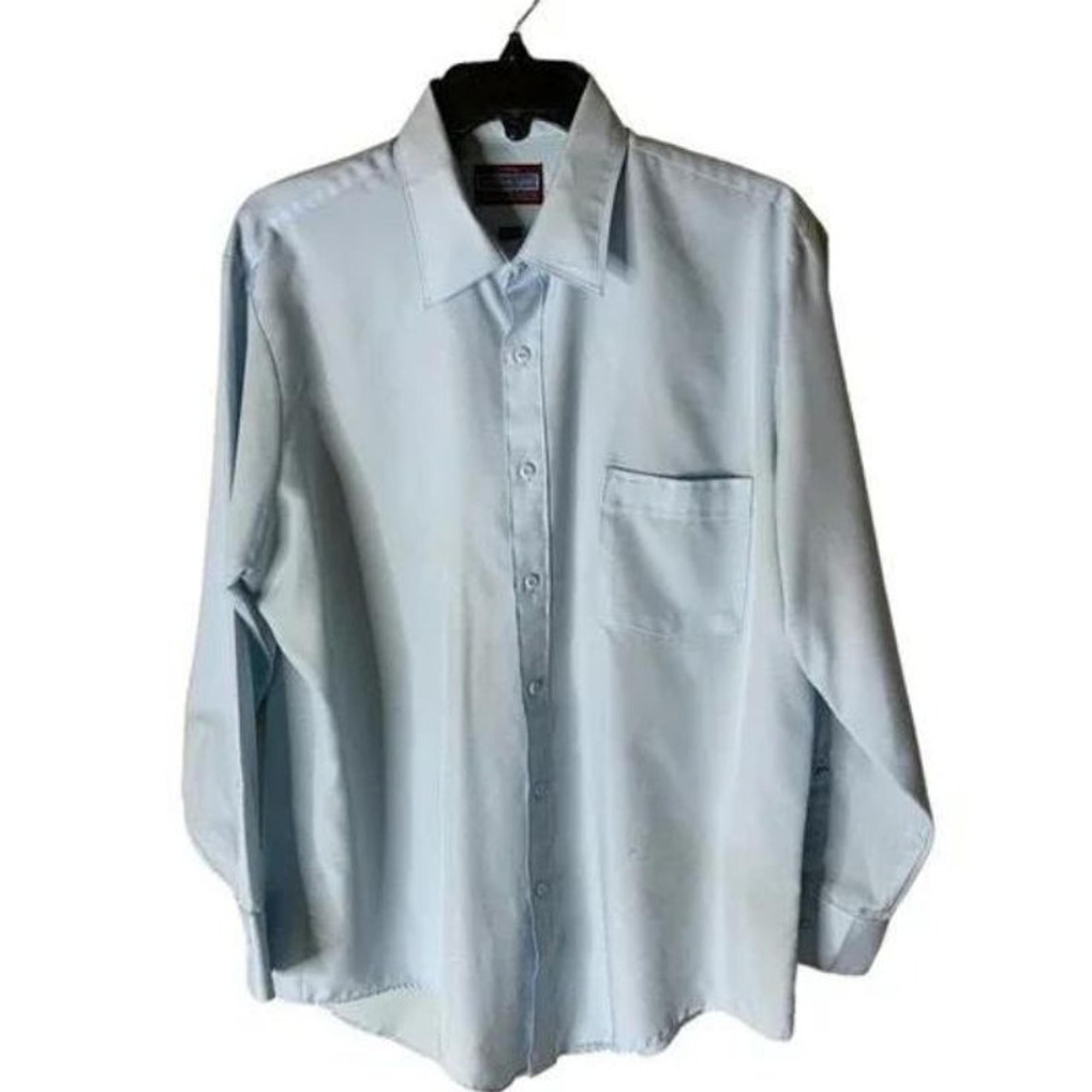JC Penny Lustre Silk Dress Shirt Men's Size 16.5 Long Sleeve Button Front Pocket