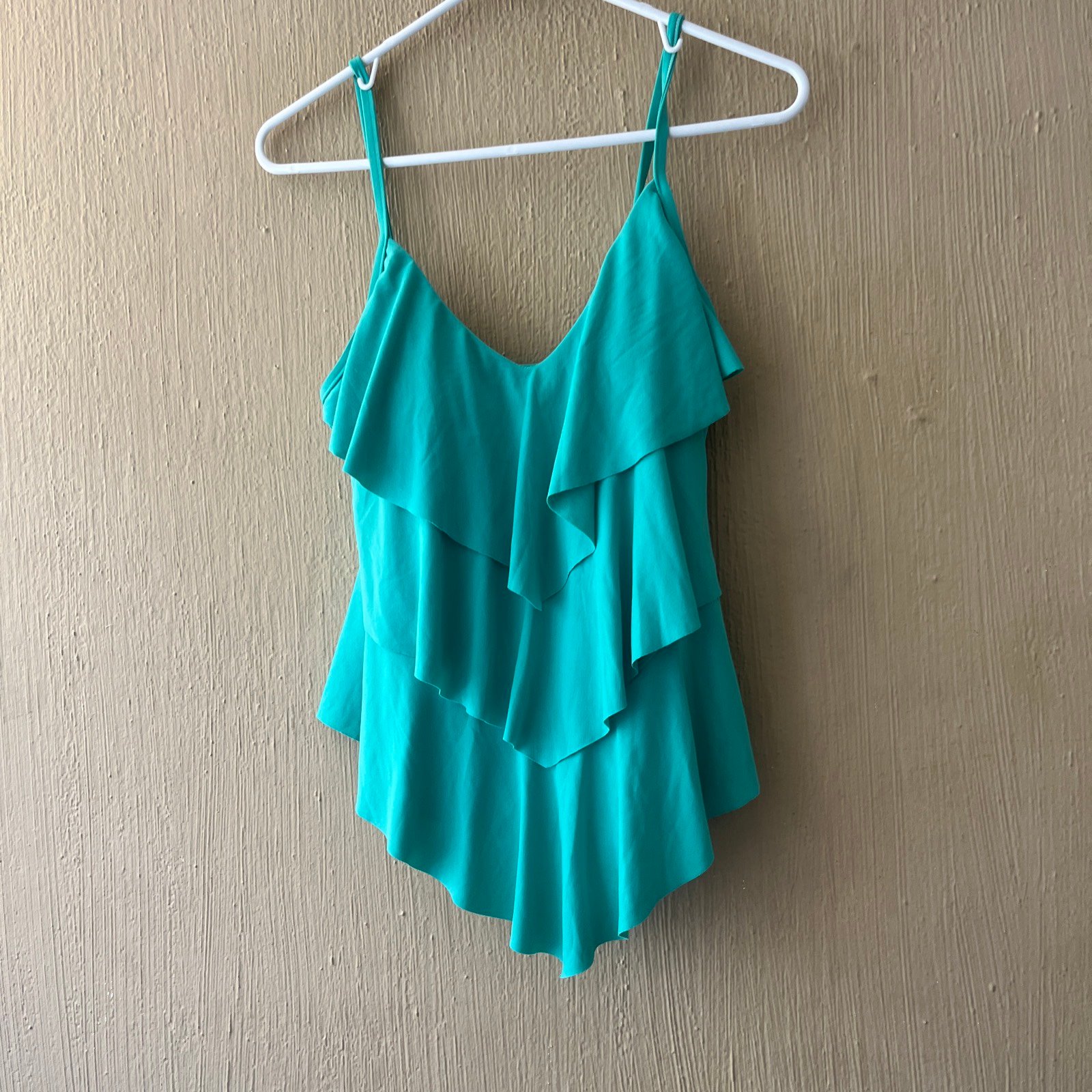 Magicsuit Oasis Rita Tankini Swim Top Women's Size 10 Floral Tiered Green