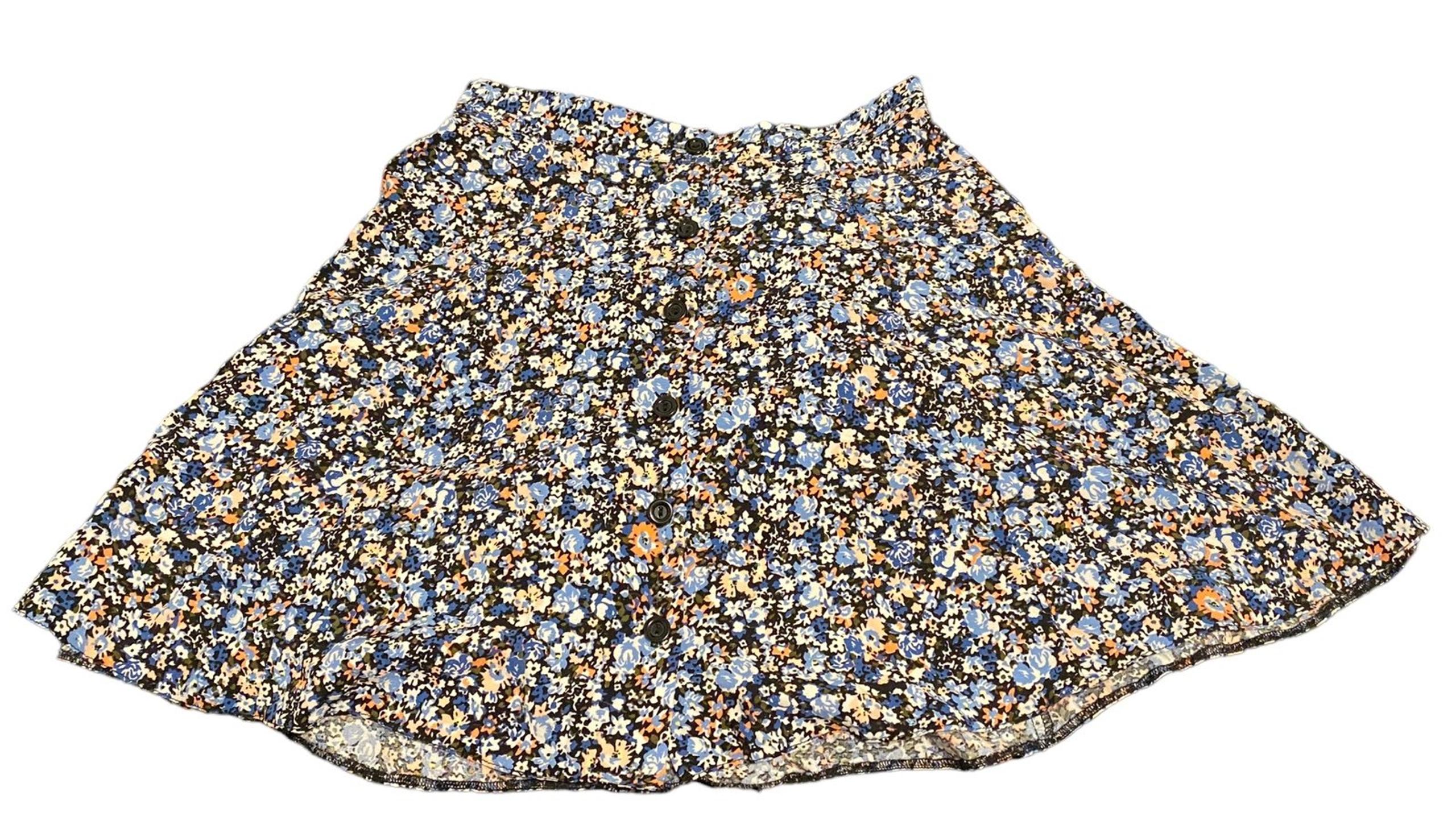 Miss Selfridge Ditsy Floral Print Flare Mini Short Skirt Blue Multi Size 4