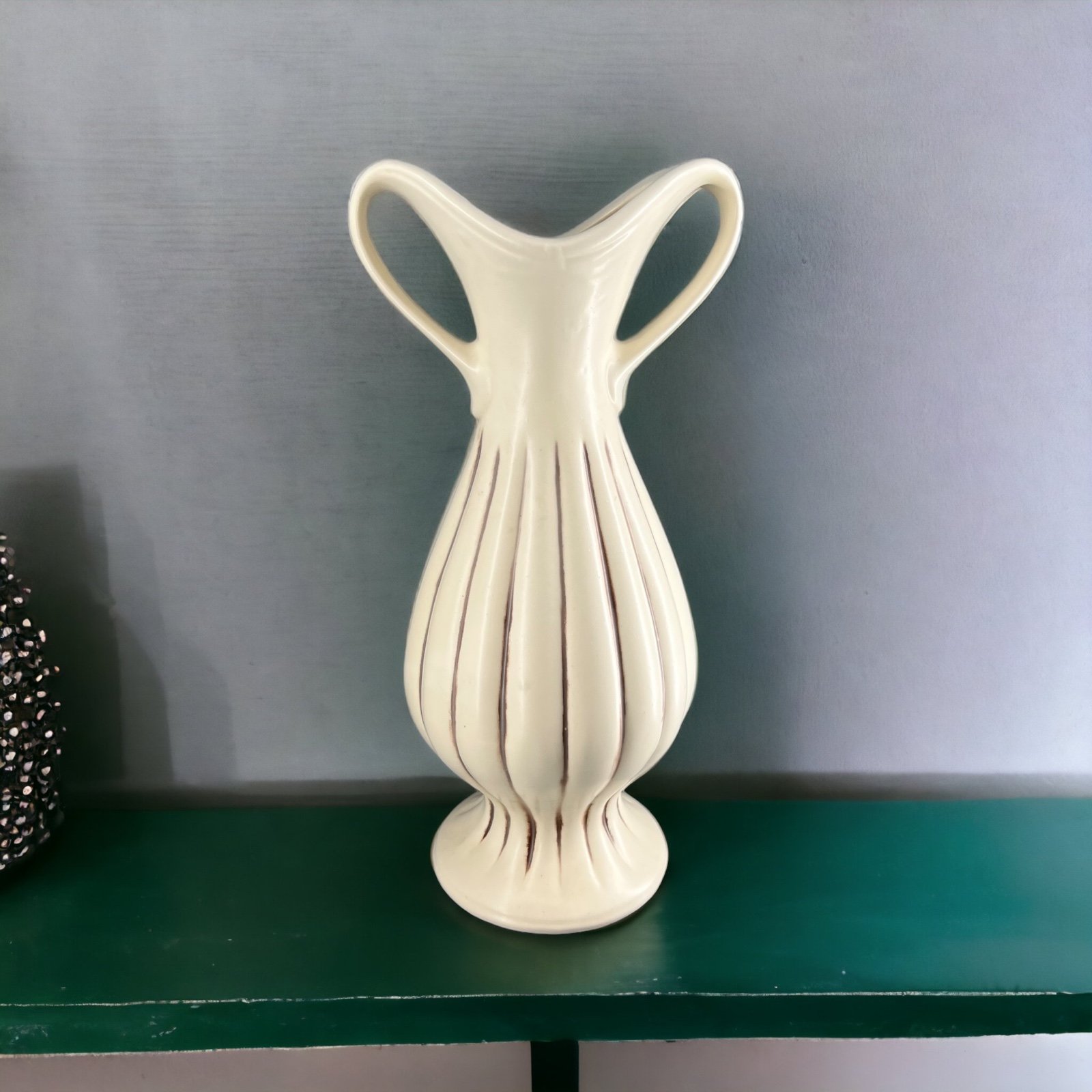 1970s Lorie Ceramics USA Studio Art Pottery Double Handle Vase Cottage-Core Chic