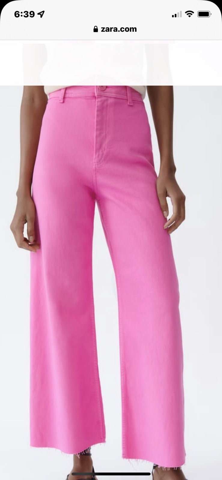 Barbie pink high waisted cropped wide leg jeans 23