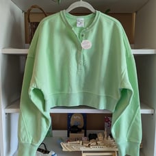 Offline By Aerie Throwback Snap Fleece Crewneck Sweatshirt