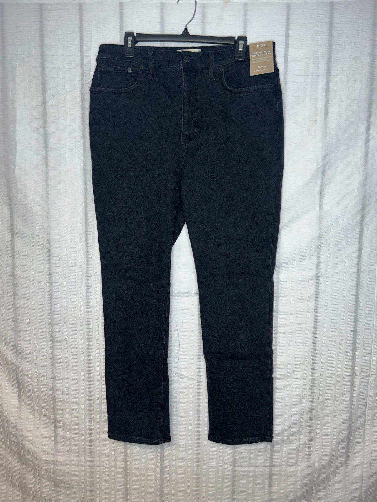 NWT Madewell The Perfect Vintage Black Jean Women 33 Inseam 28 Stretch 33x28 948