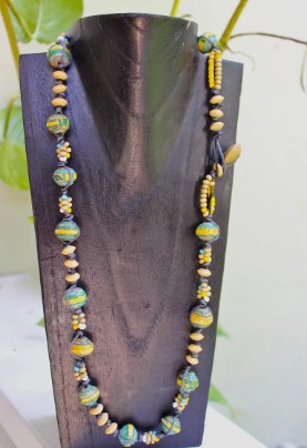 Aloha Series Paper Bead Necklace and Earrings