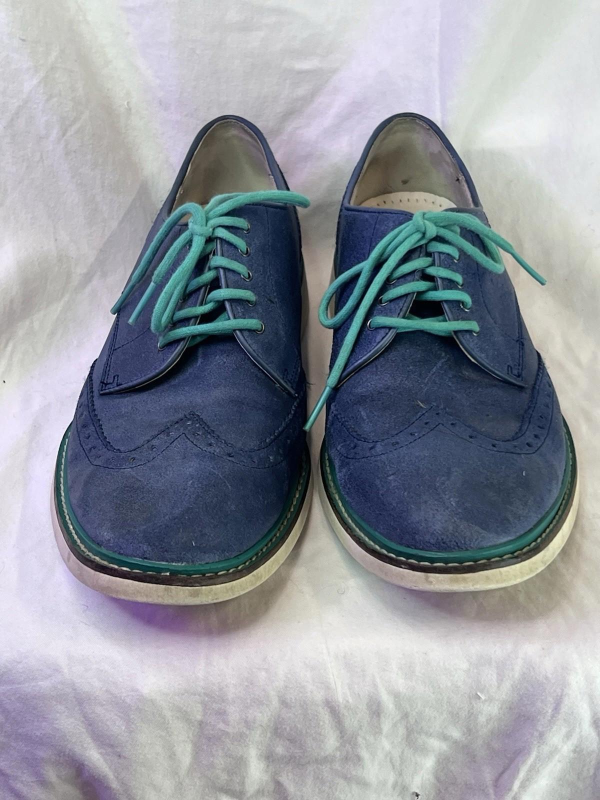 COLE HAAN ORIGINAL GRAND Men's BLUE Leather Wingtip Oxfords Sz.8