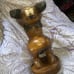 Vtg hand carved cat base flat top