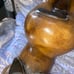 Vtg hand carved cat base flat top