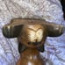 Vtg hand carved cat base flat top