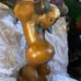 Vtg hand carved cat base flat top