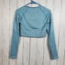 ACTA Seamless Crop Top Sz Medium and Leggings Sz Small Set High Waist Blue KORA