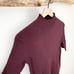 Madewell Stylish Ribbed Mock Neck Top in Deep Burgundy