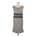 Escada Beige tan Tweed Sleeveless Wool Silk Blend Sheath Dress size 44 / large