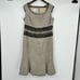 Escada Beige tan Tweed Sleeveless Wool Silk Blend Sheath Dress size 44 / large