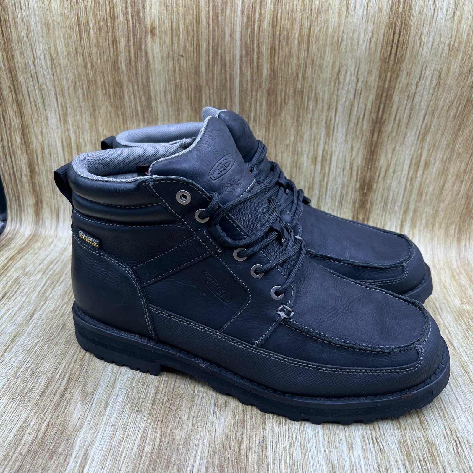 Keen The Ace Boots Men's Size 10 M Waterproof Leather Ankle Black 1013794
