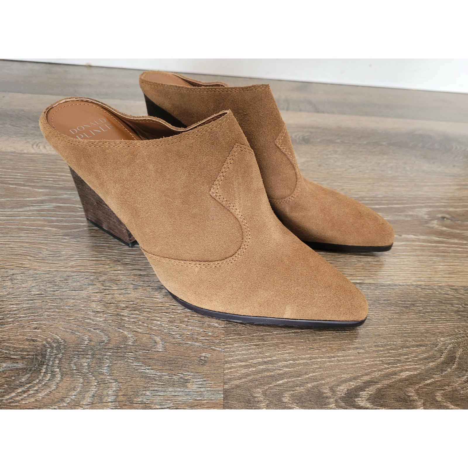 Donald J Pliner Womens Vama Heeled Mule Leather Suede Brown Saddle size 11 #7