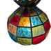 Vintage Slag Stained Glass Pendant Multi Color MCM Hanging Swag Lamp Light 12”W