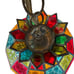 Vintage Slag Stained Glass Pendant Multi Color MCM Hanging Swag Lamp Light 12”W
