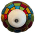 Vintage Slag Stained Glass Pendant Multi Color MCM Hanging Swag Lamp Light 12”W