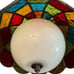 Vintage Slag Stained Glass Pendant Multi Color MCM Hanging Swag Lamp Light 12”W