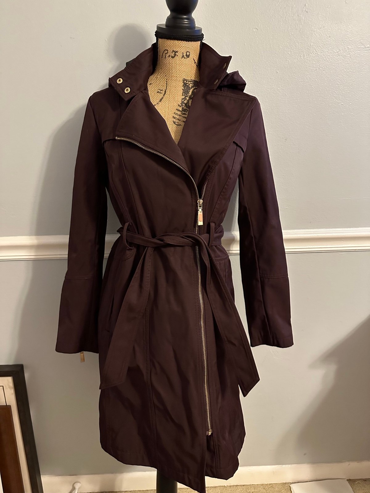 Vince Camaro Dark Purple Trench Coat Small