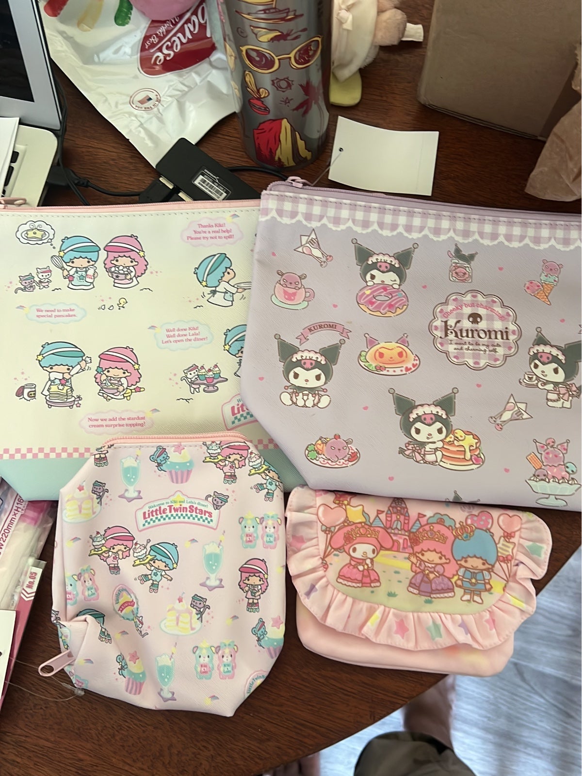 4 pc Sanrio Kuromi Little Twin Stars My Melody Bag Pouch 4 pc
