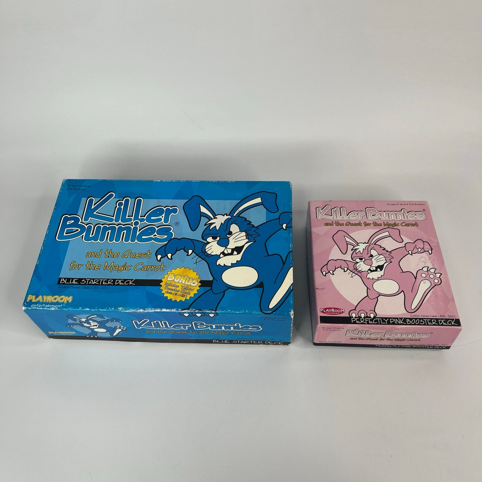 Killer Bunnies Blue Starter Deck plus Yellow Booster Deck With Pink Booster READ