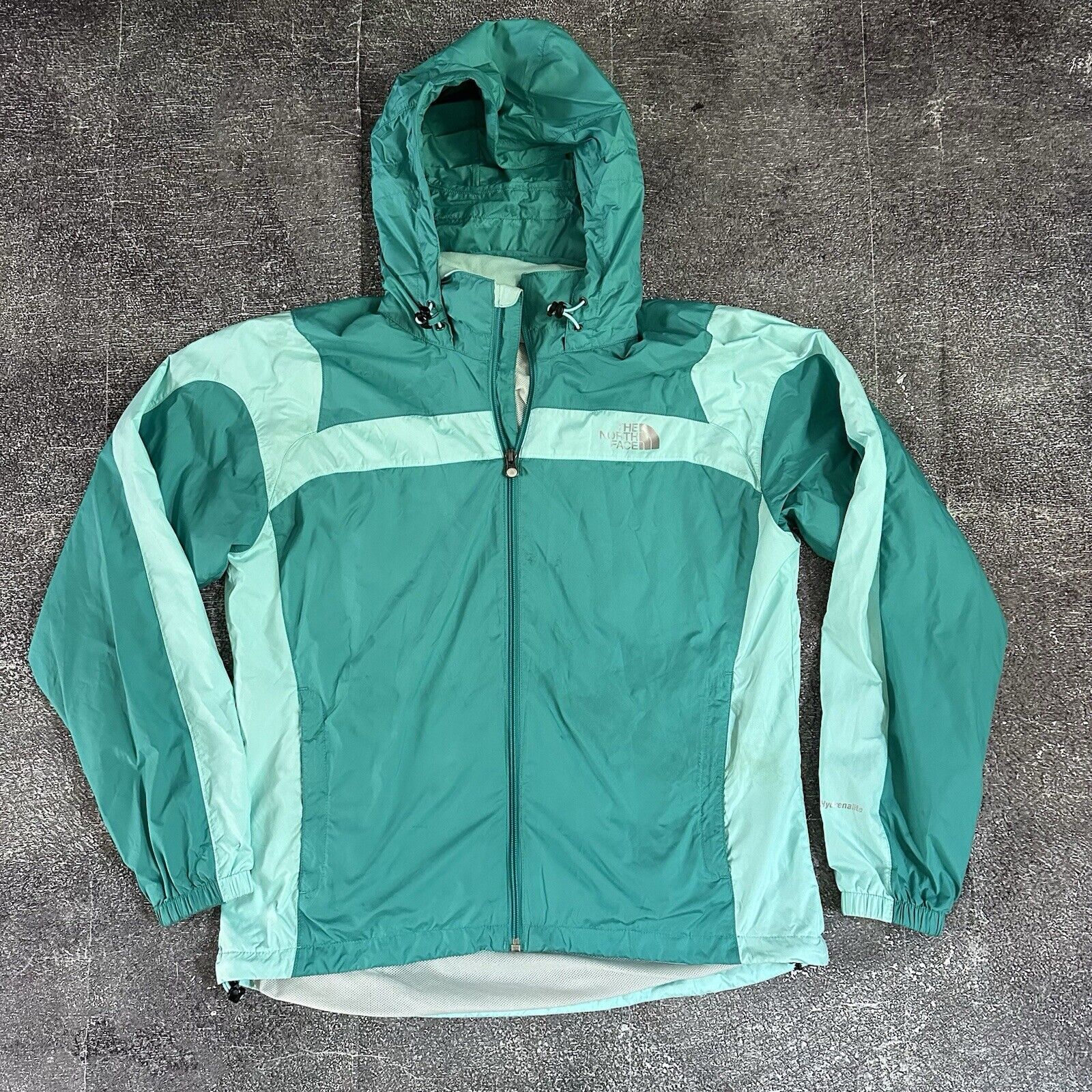 Women's The North Face Teal Blue Hydrenalite Mesh Lined Windbreaker Jacket Sz M