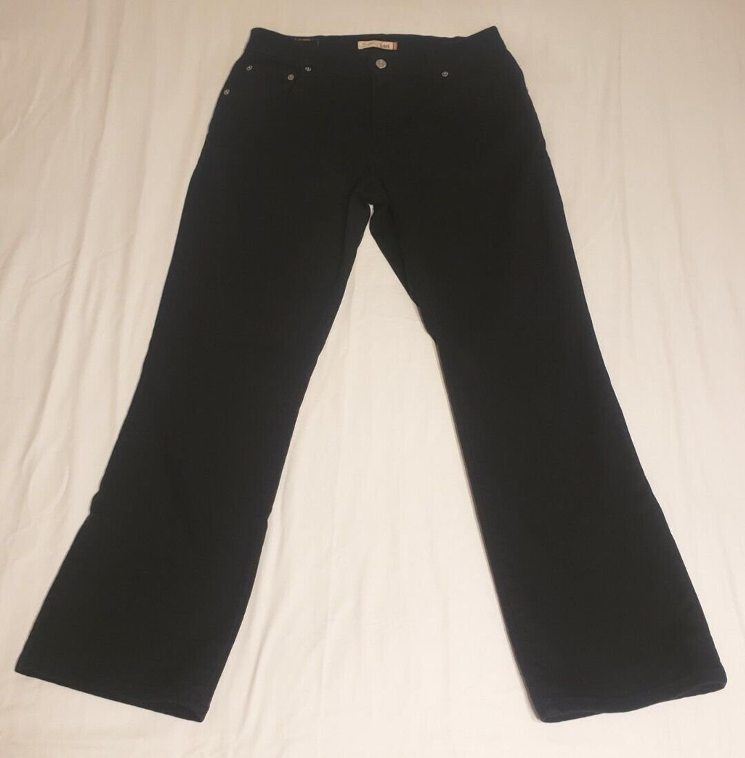 Levis 550 Jeans Relaxed Boot Cut Black Denim Womens Size 10S Short Levi Strauss