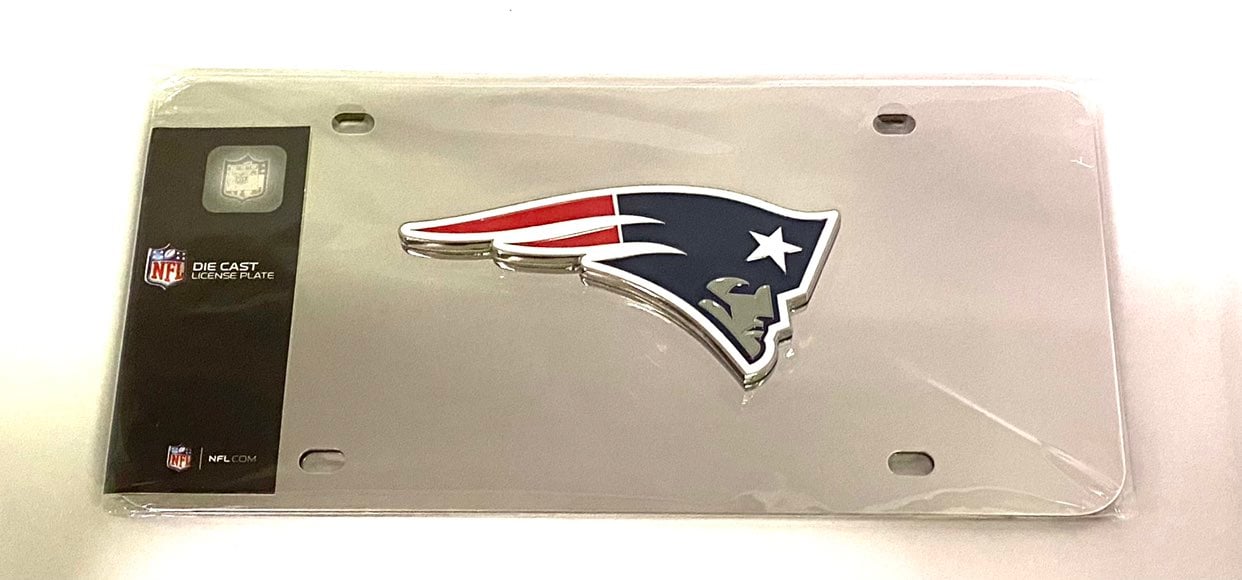 New England Patriots 3D Stainless Lic. Plate